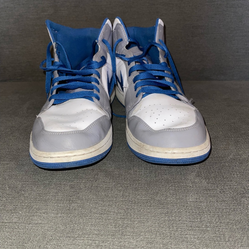 Nike Blue and Gray High-Top Jordans - Picture 2 of 6